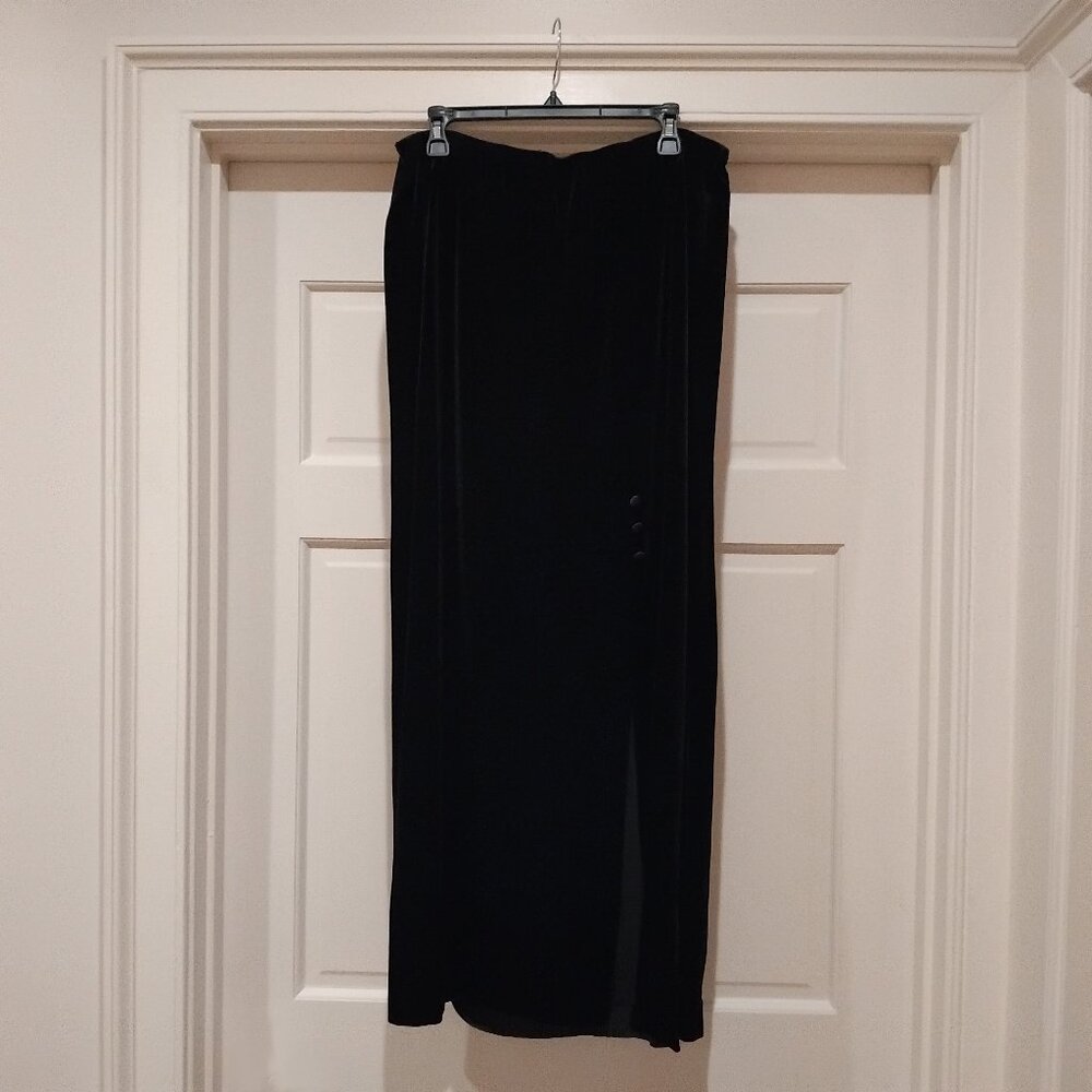 Alex Evenings Full-Length Black Velvet 1X Skirt